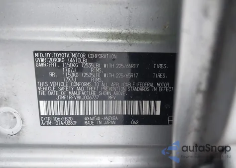 2019 Toyota Rav4 Le z USA, uszkodzony, nr VIN JTMF1RFV8KJ006737